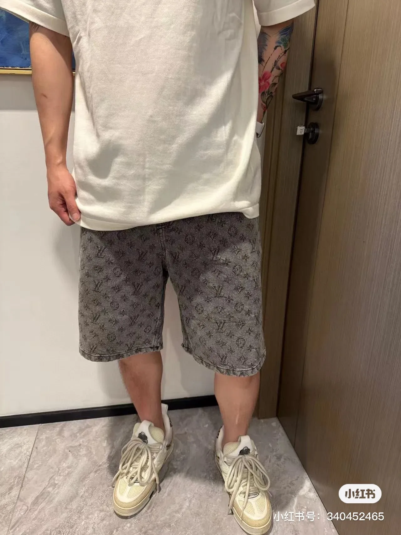 Louis Vuitton/Louis Vuitton 26ss dark pattern presbyopia suit denim shorts